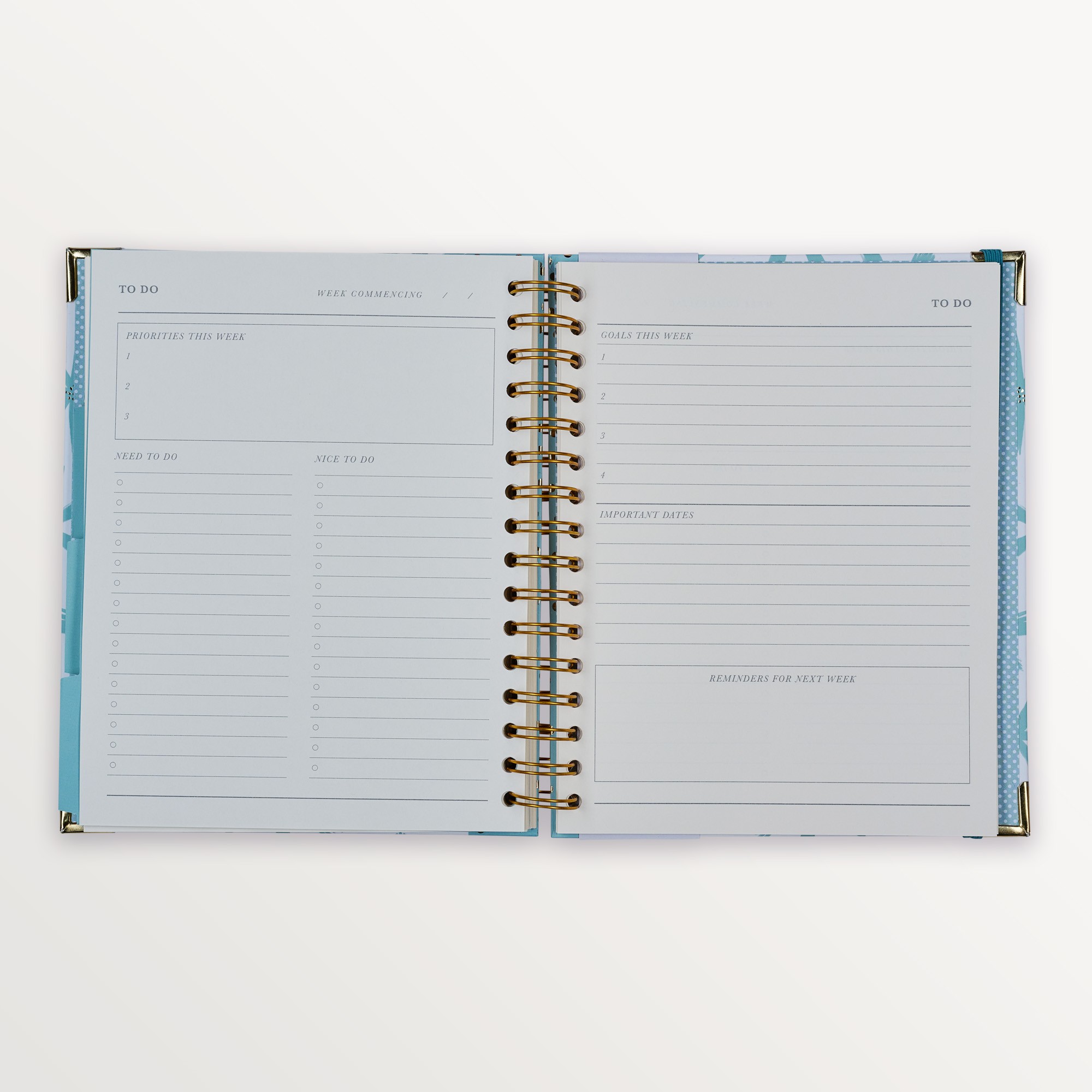 Episode Spiralli Planlayıcı Modern Floral B5 120 Yp. Defter - Blue Agapanthus