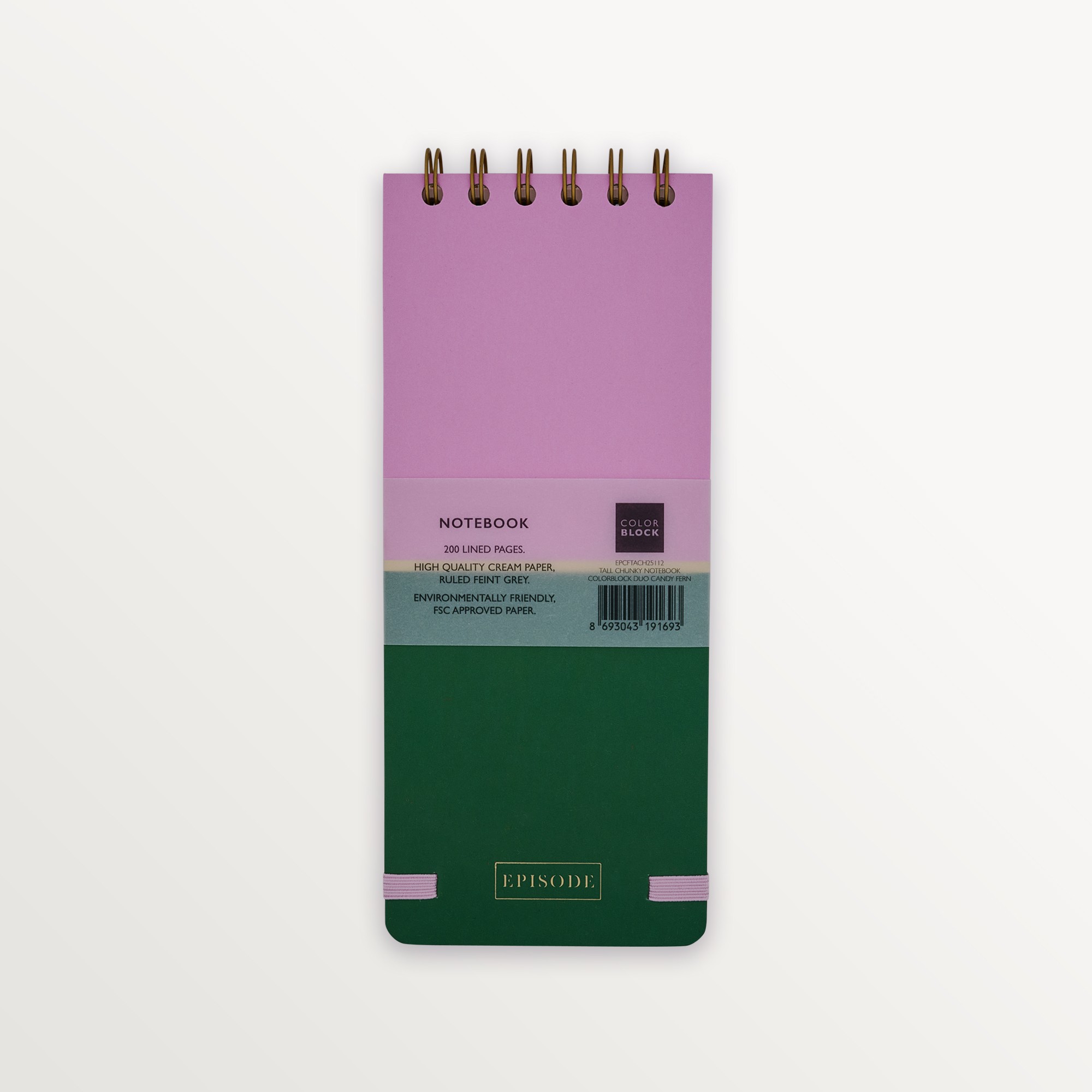 Episode Uzun Spiralli Colourblock Duo 100 Yp. Defter - Candy Fern