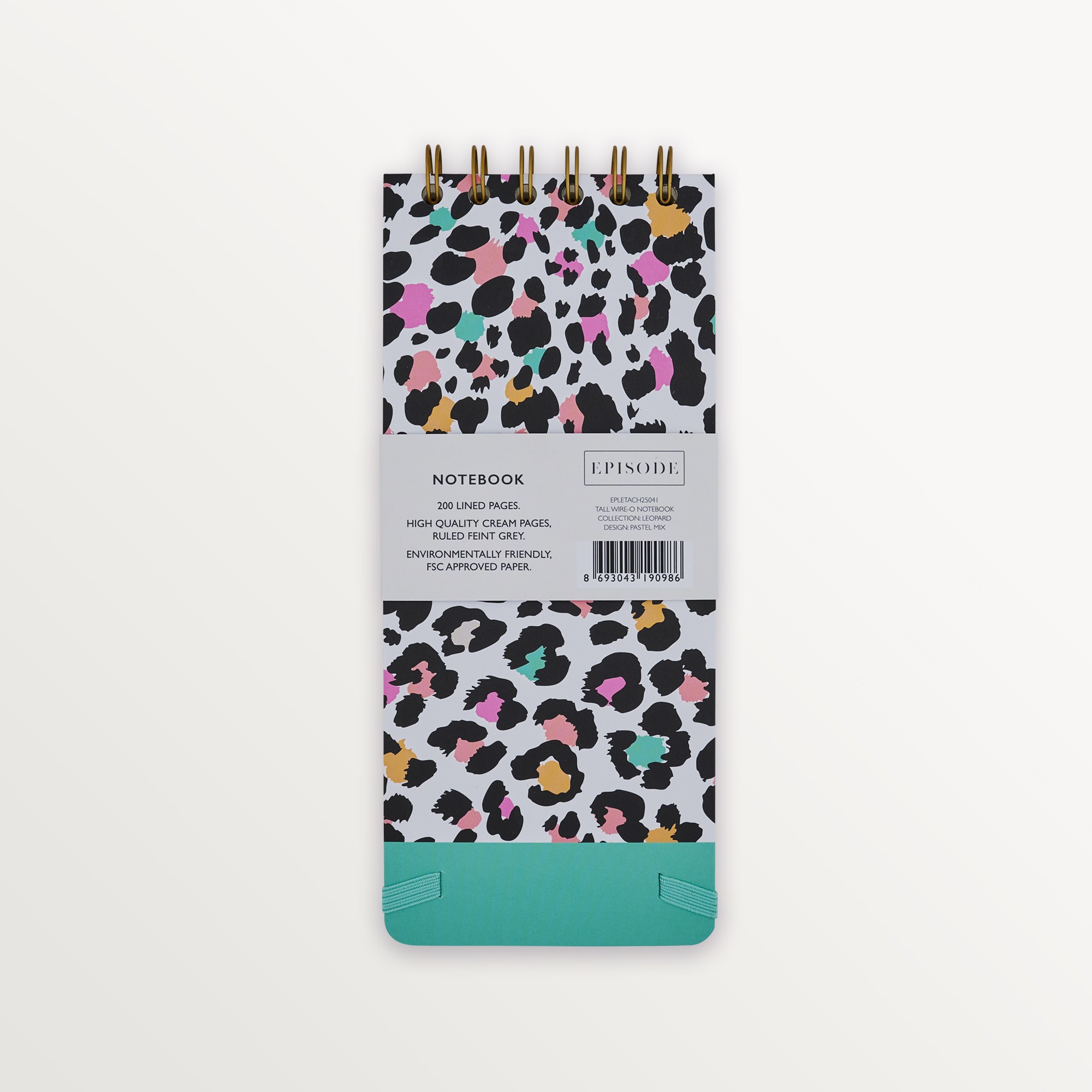 Episode Uzun Spiralli Leopard 100 Yp. Defter - Pastel Mix