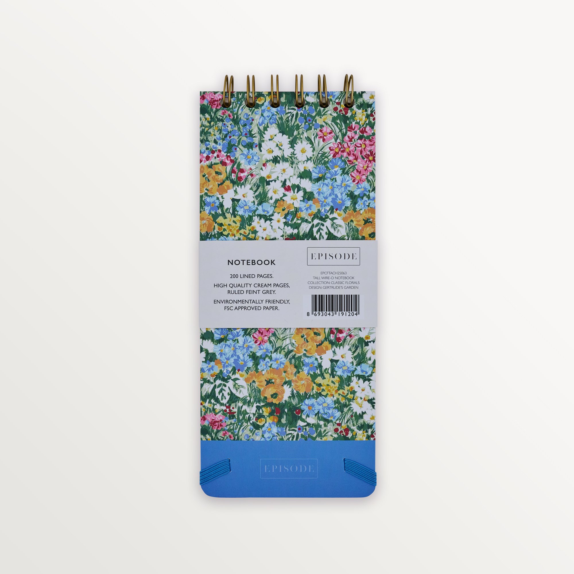 Episode Uzun Spiralli Classic Floral 100 Yp. Defter - Gertrude's Garden
