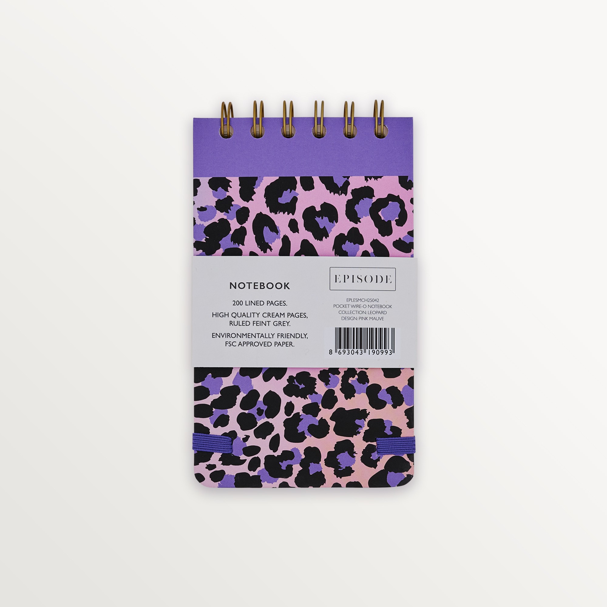 Episode Küçük Spiralli Leopard 100 Yp. Defter - Pink Mauve