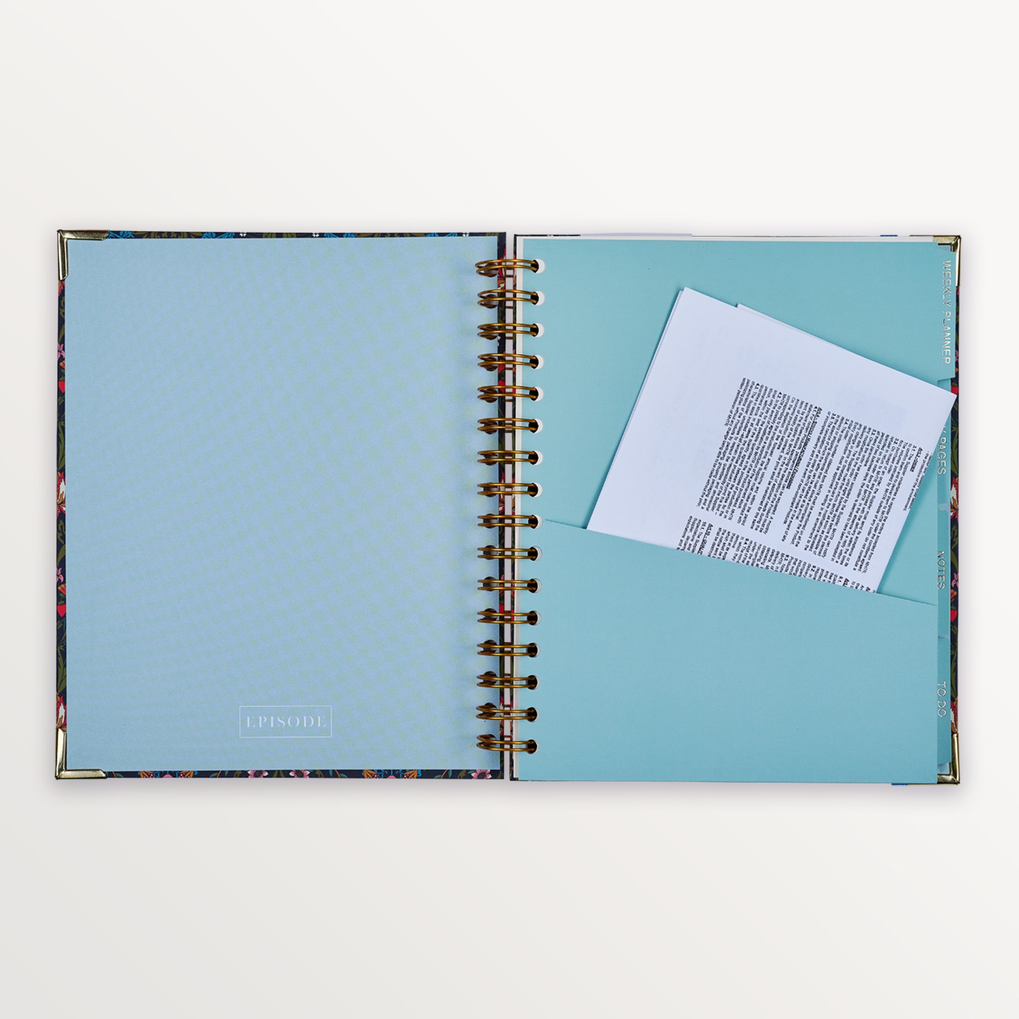 Episode Spiralli Planlayıcı Classic Floral B5 120 Yp. Defter - Morris Textile