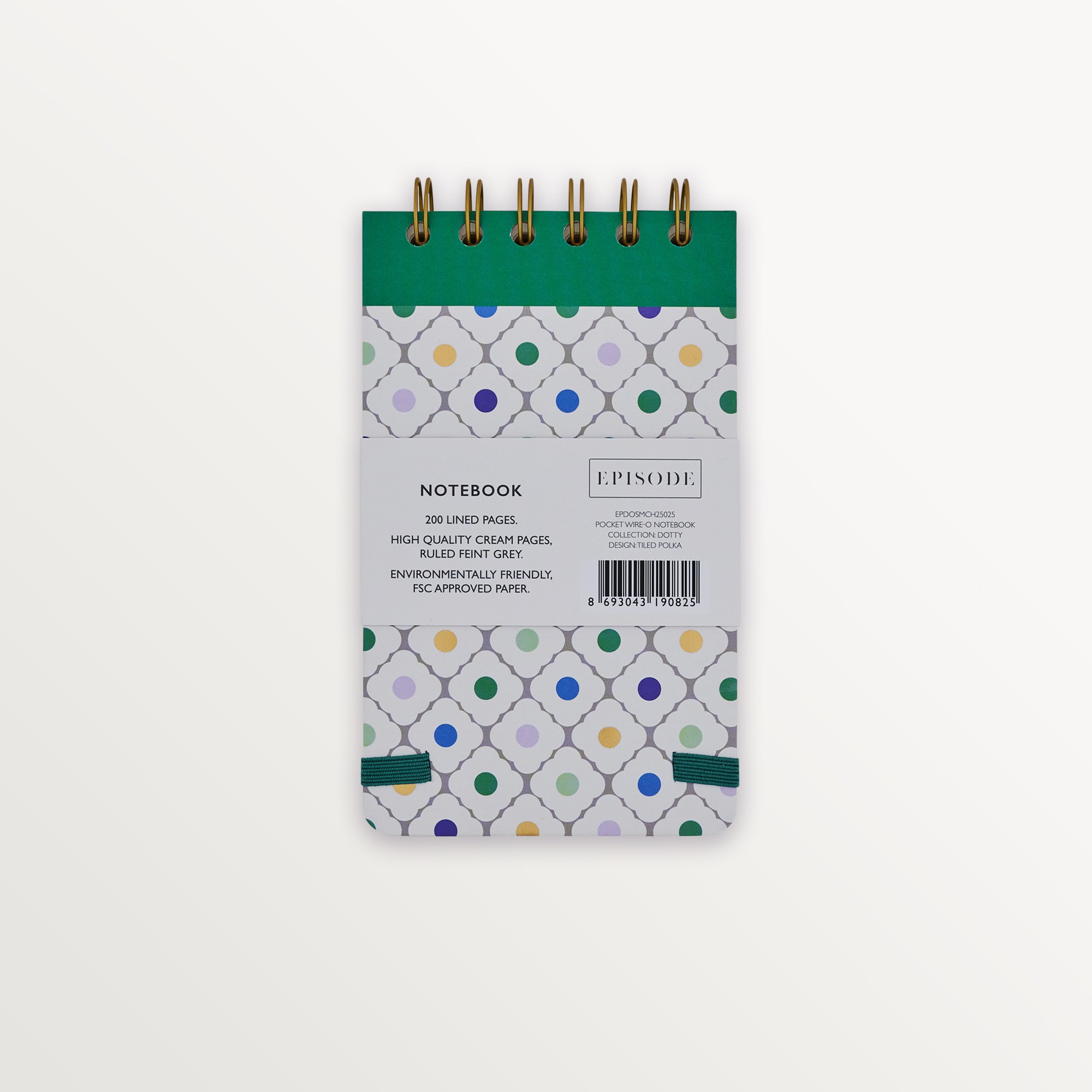 Episode Küçük Spiralli Dotty 100 Yp. Defter - Tiled Polka
