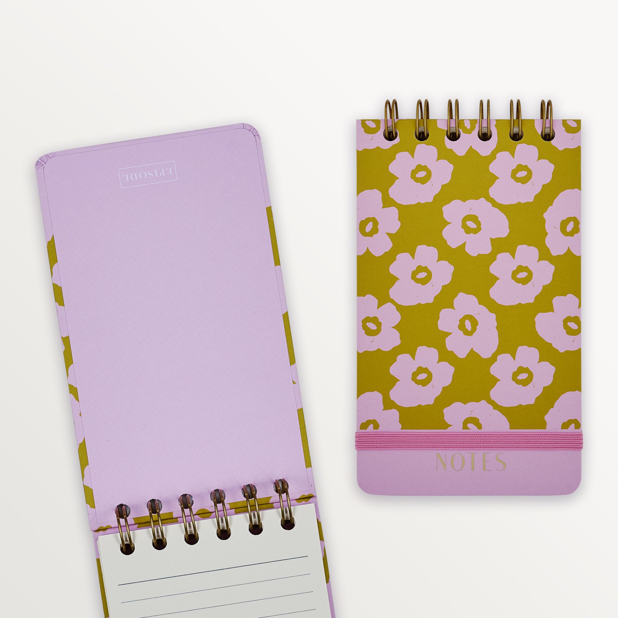 Episode Küçük Spiralli Modern Floral 100 Yp. Defter - Dijon Pink