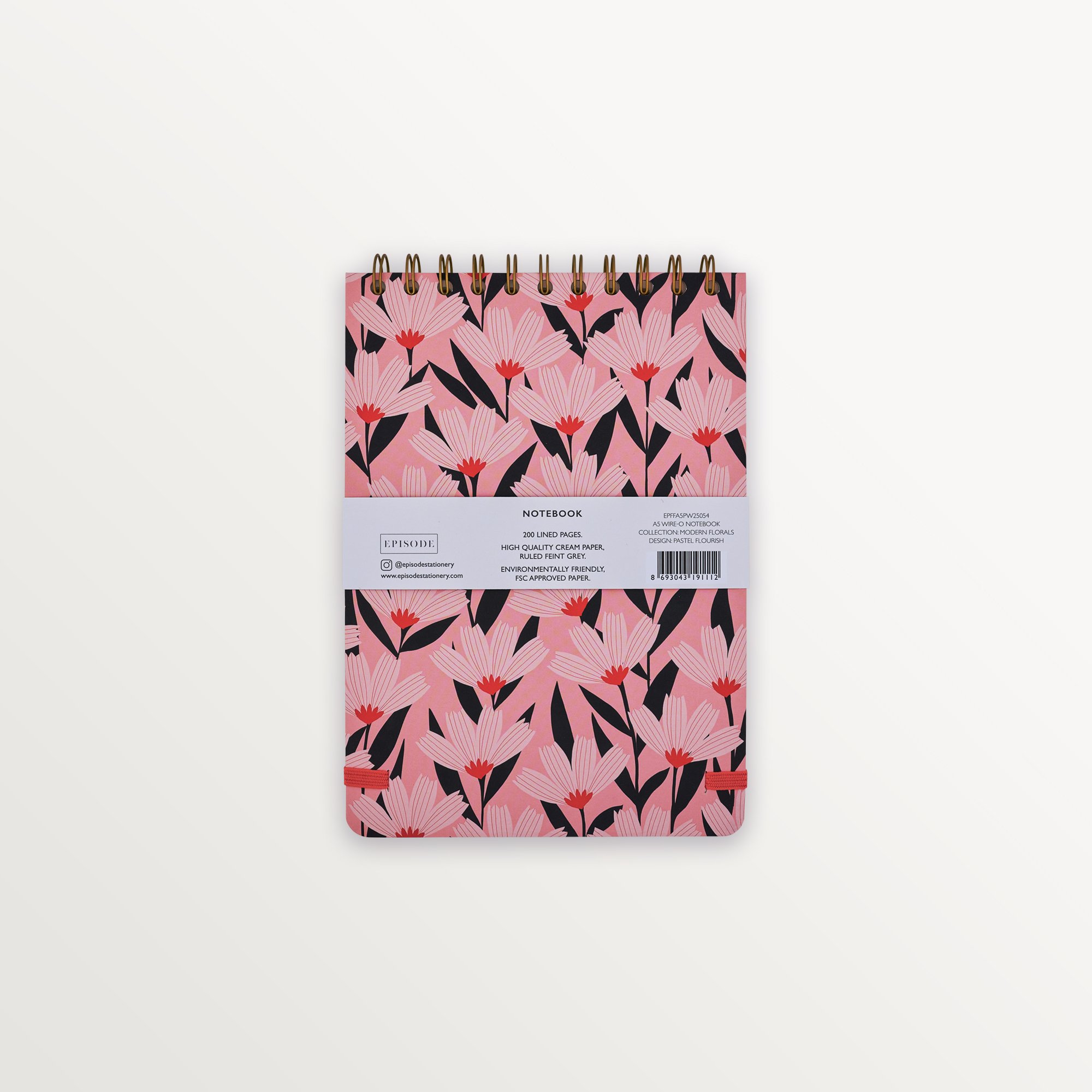 Episode A5 Spiralli Modern Floral 100 Yp. Defter - Vivid Tropics
