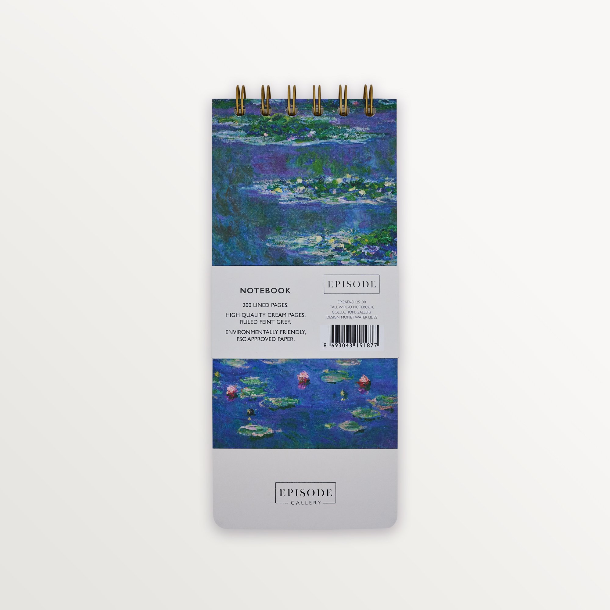 Episode Uzun Spiralli Gallery 100 Yp. Defter - Monet Water Lilies
