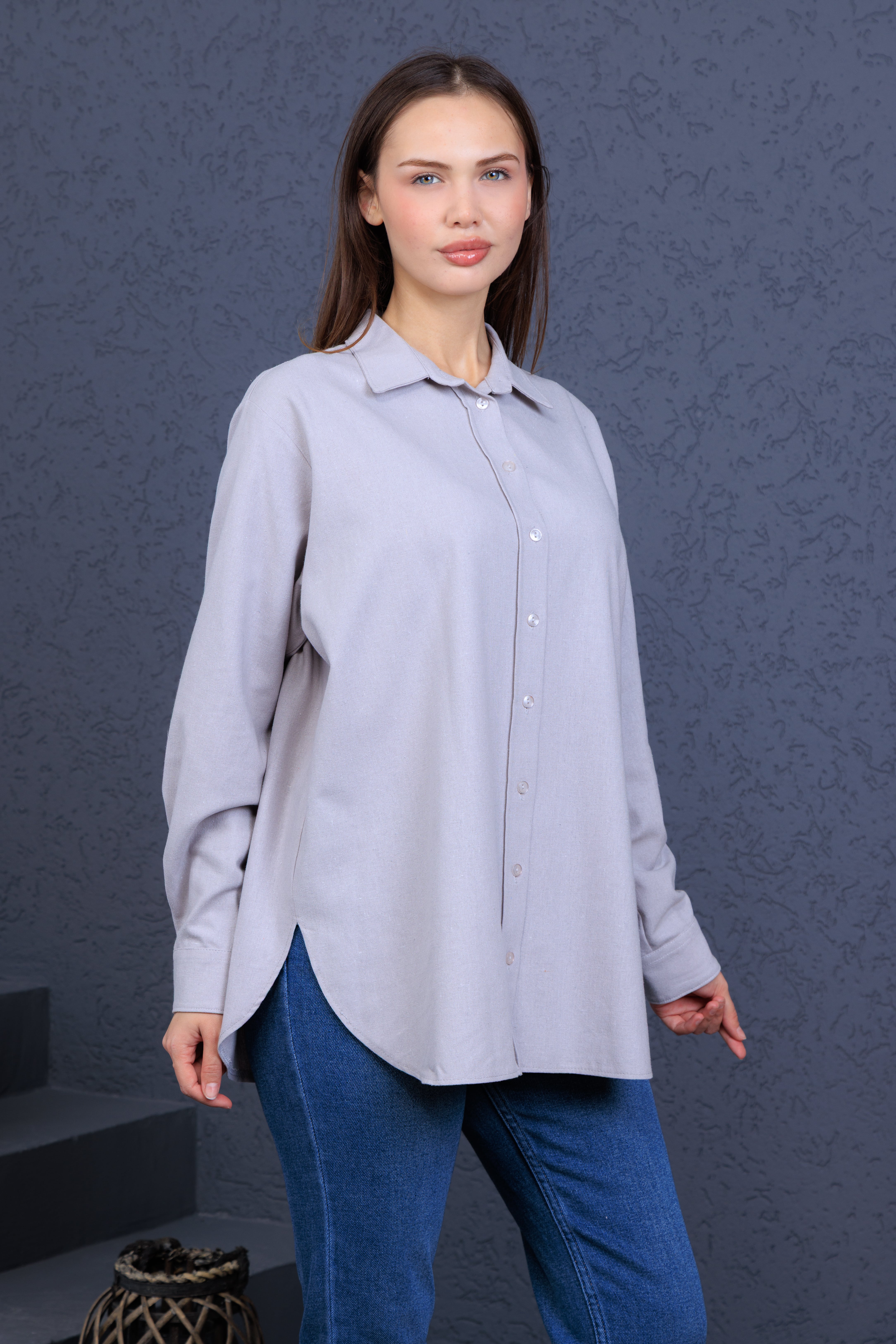 Elony Kadın Günlük Keten Gömlek – Doğal ve Rahat Günlük Şıklık