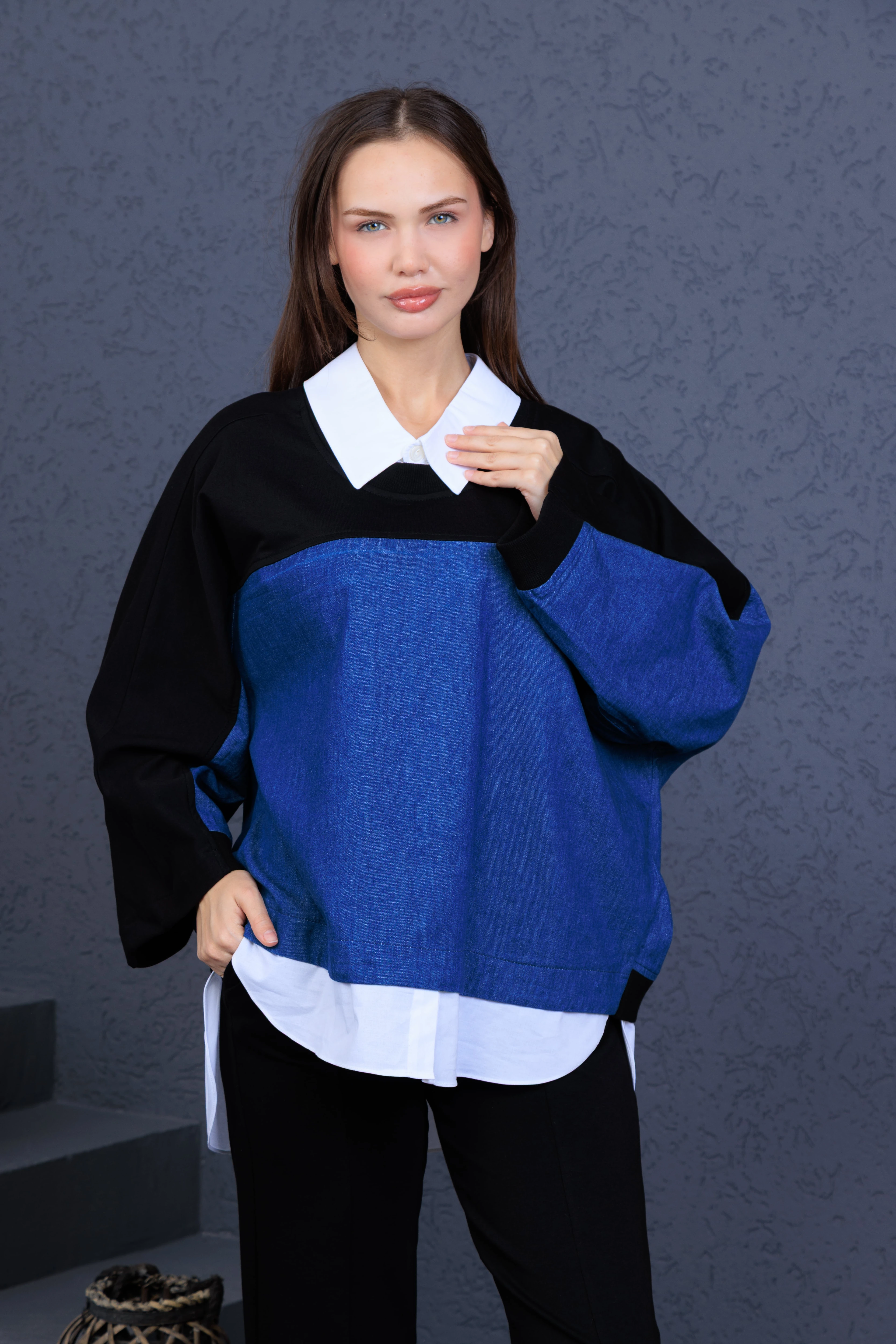 Elony Kadın Gömlek Yaka Detaylı Garnili Takım – Şıklık ve Rahatlık Bir Arada