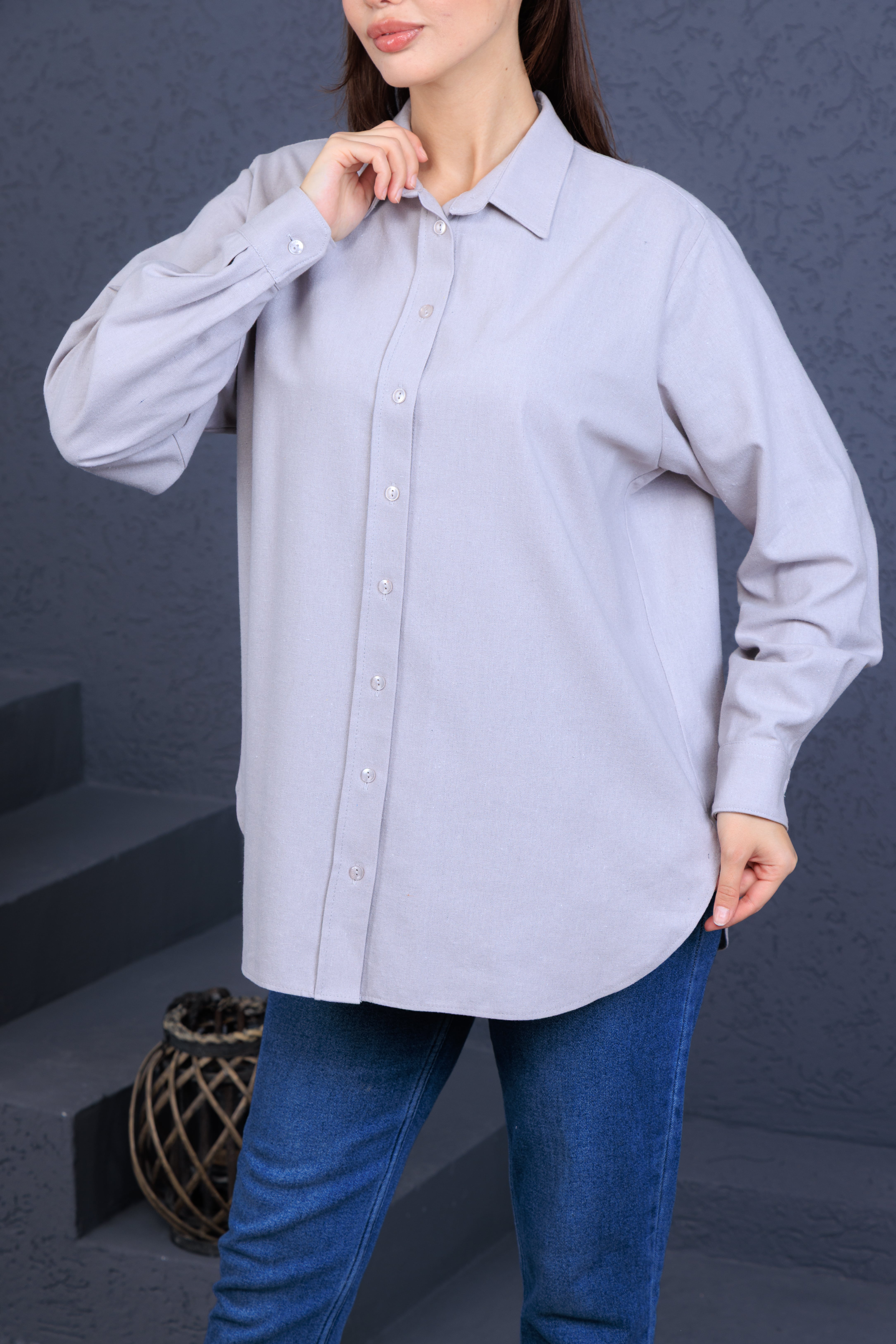 Elony Kadın Günlük Keten Gömlek – Doğal ve Rahat Günlük Şıklık