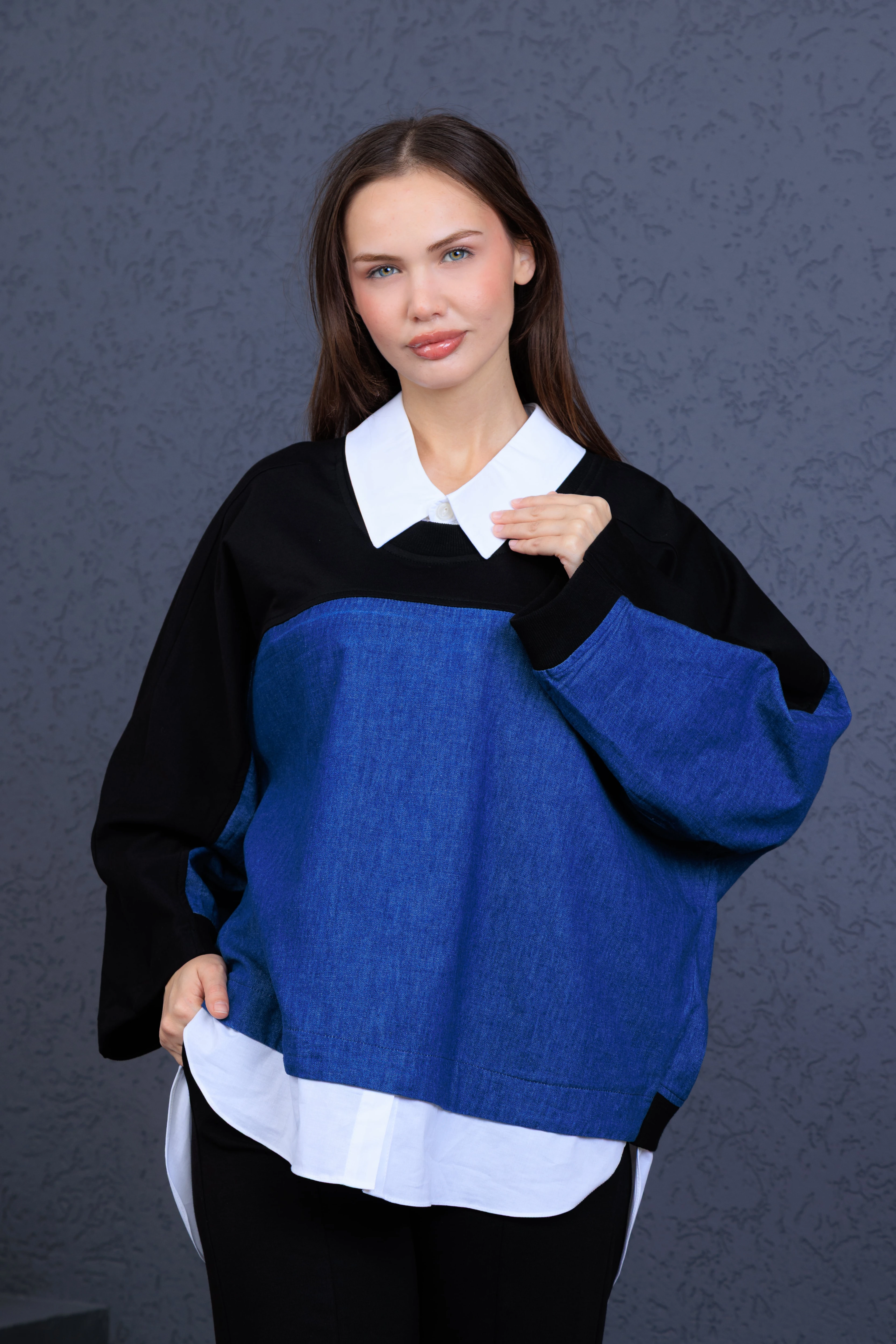 Elony Kadın Gömlek Yaka Detaylı Garnili Takım – Şıklık ve Rahatlık Bir Arada