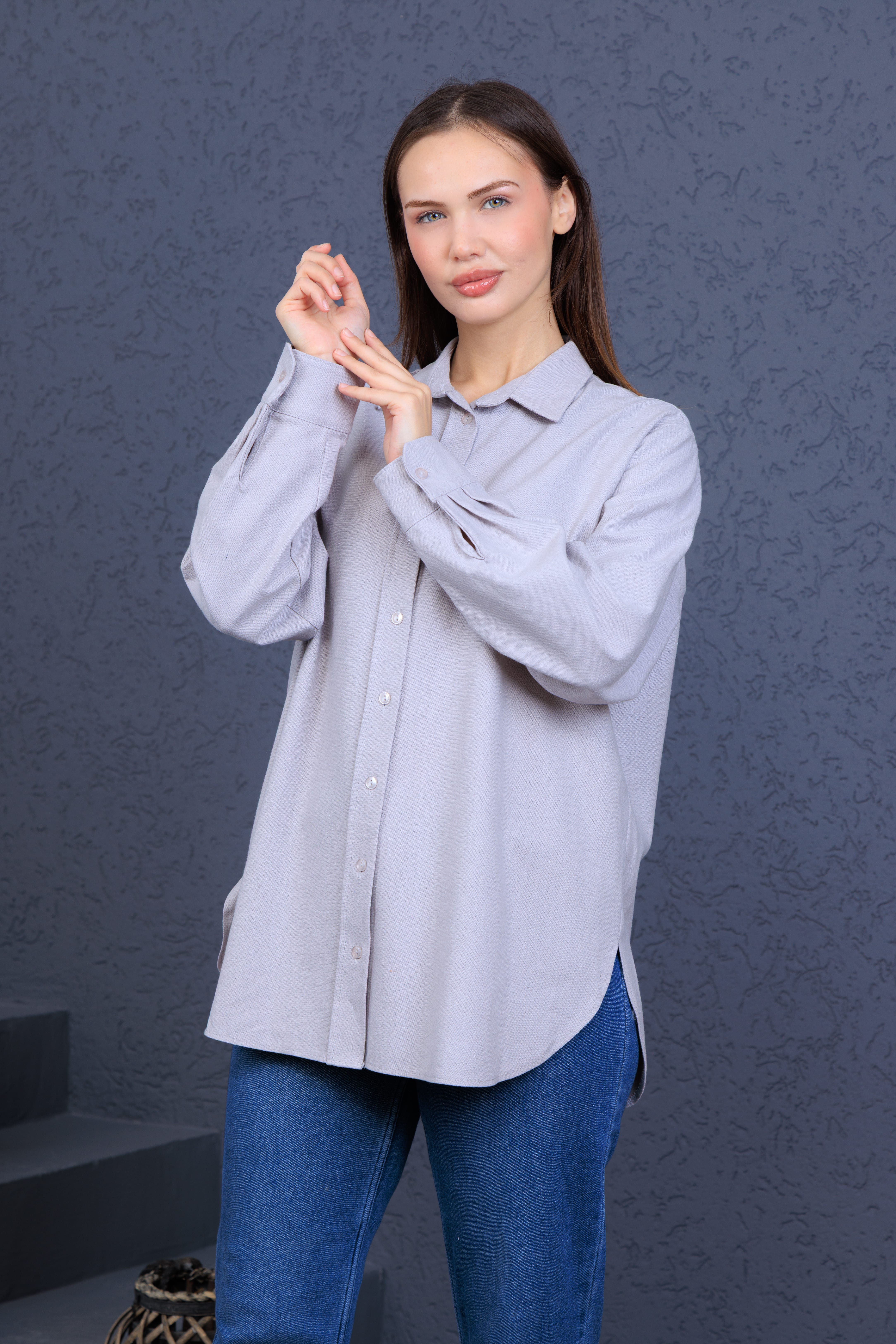 Elony Kadın Günlük Keten Gömlek – Doğal ve Rahat Günlük Şıklık