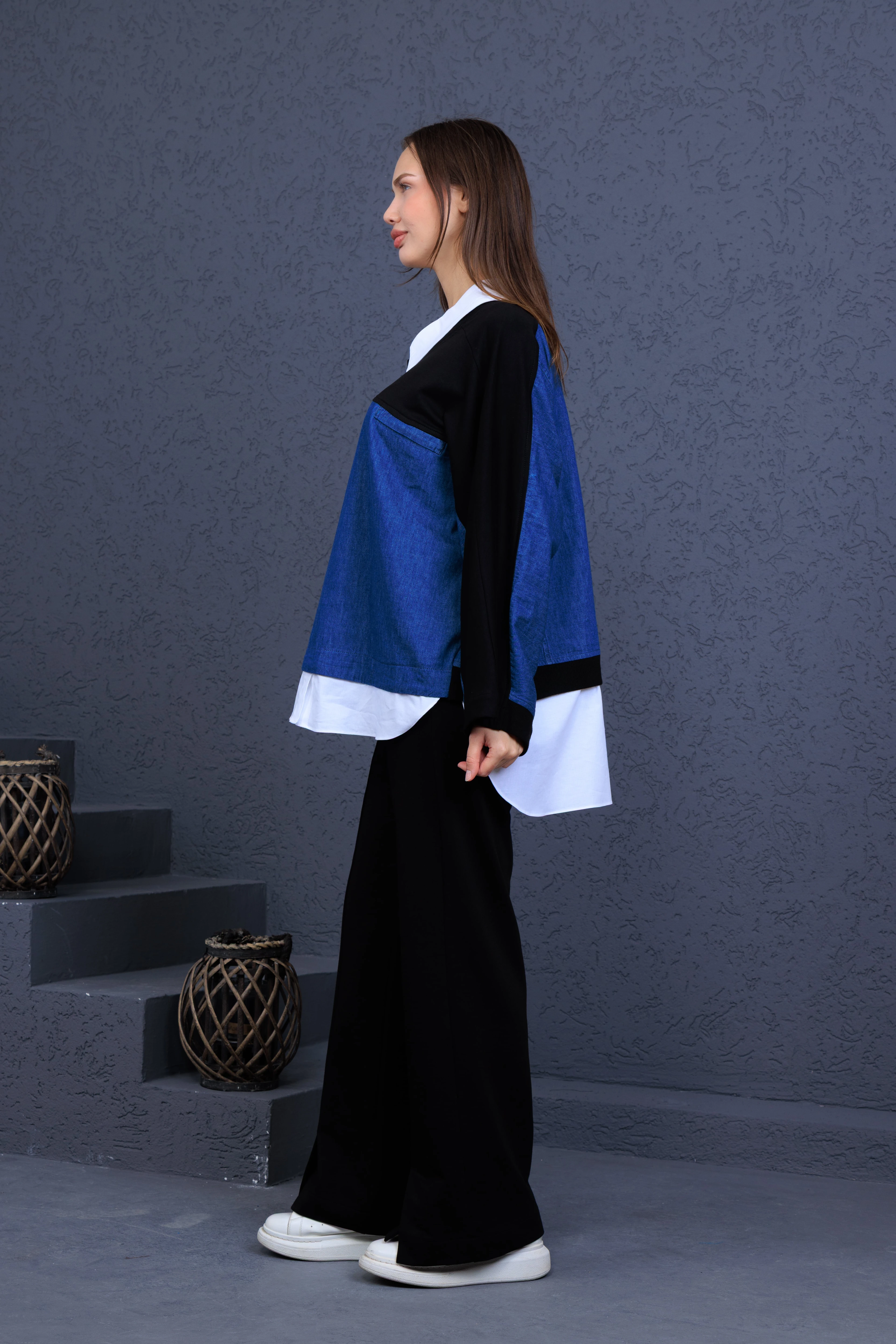 Elony Kadın Gömlek Yaka Detaylı Garnili Takım – Şıklık ve Rahatlık Bir Arada