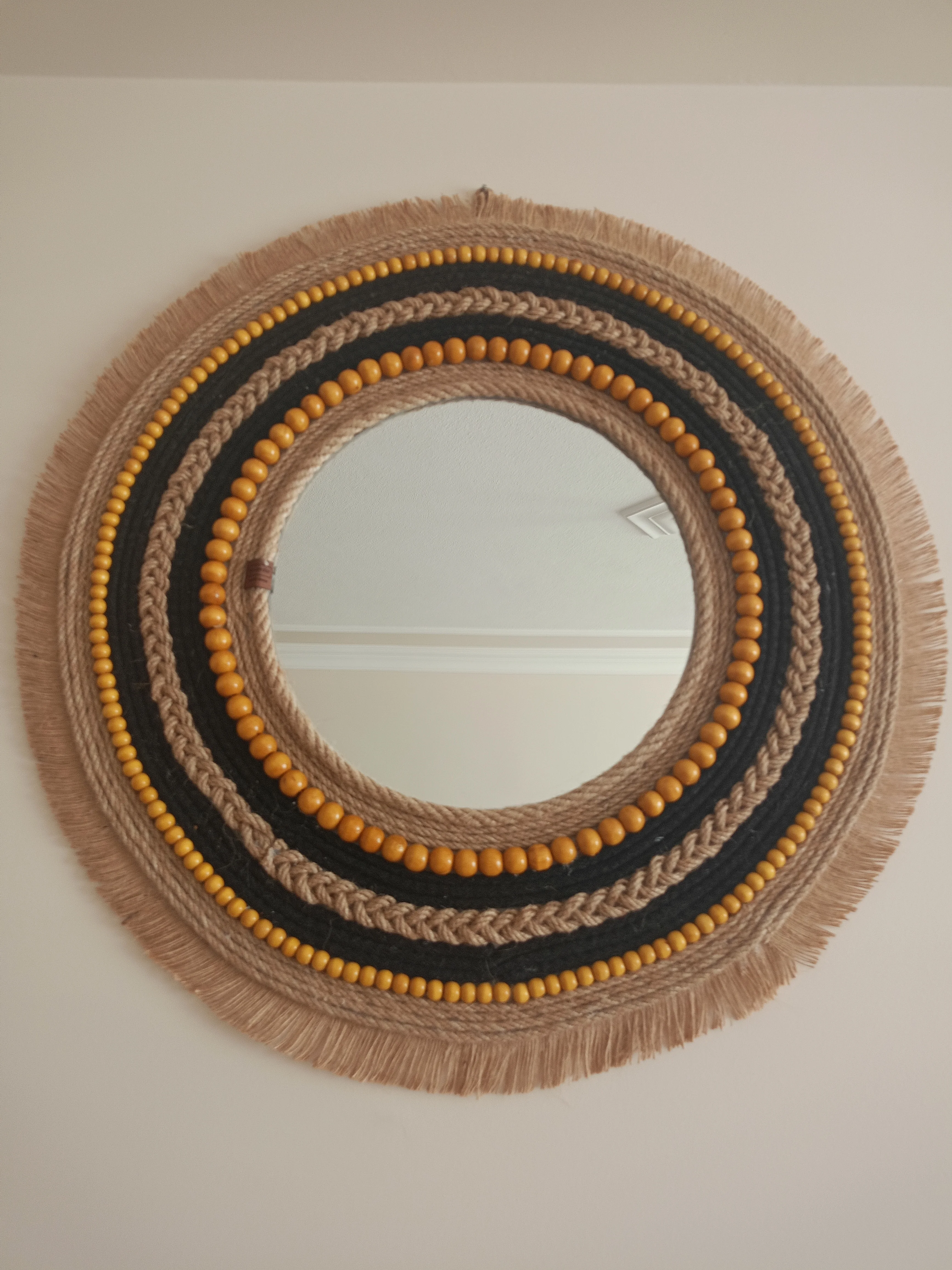 Bohem Ayna Orta Boy Sİyah