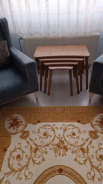 Müşteri fotoğrafı: Erendiz 4lü Ahşap Ayaklı Zigon Sehpa XL Ceviz