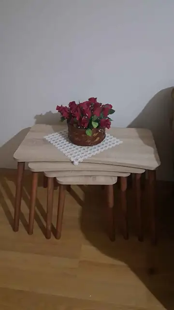 Müşteri fotoğrafı: Erendiz 4lü Ahşap Ayaklı Zigon Sehpa XL Sonoma