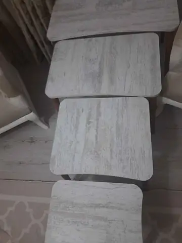 Müşteri fotoğrafı: Erendiz 5li Ahşap Ayaklı Zigon ve Orta Sehpa Seti XL Kristal