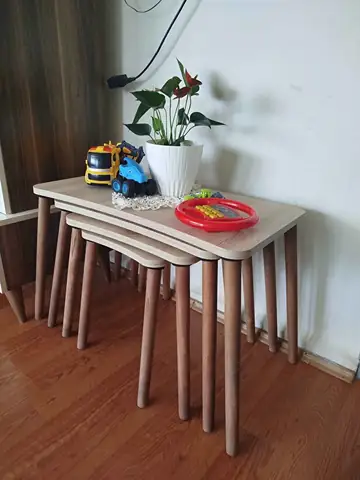 Müşteri fotoğrafı: Erendiz 4lü Ahşap Ayaklı Zigon Sehpa XL Sonoma