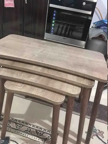 Müşteri fotoğrafı: Erendiz 4lü Ahşap Ayaklı Zigon Sehpa XL Ceviz
