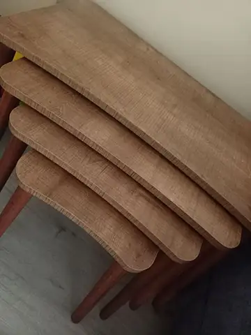 Müşteri fotoğrafı: Erendiz 4lü Ahşap Ayaklı Zigon Sehpa XL Ceviz