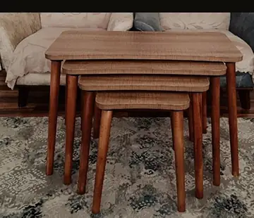 Müşteri fotoğrafı: Erendiz 4lü Ahşap Ayaklı Zigon Sehpa XL Ceviz