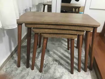Müşteri fotoğrafı: Erendiz 4lü Ahşap Ayaklı Zigon Sehpa XL Ceviz