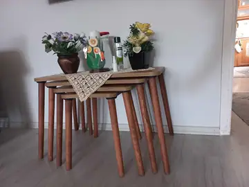 Müşteri fotoğrafı: Erendiz 4lü Ahşap Ayaklı Zigon Sehpa XL Çam