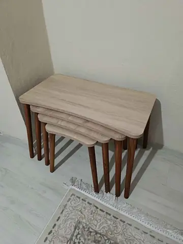 Müşteri fotoğrafı: Erendiz 4lü Ahşap Ayaklı Zigon Sehpa XL Sonoma