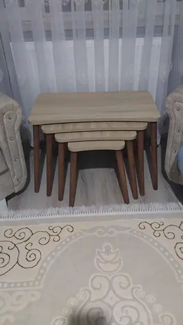 Müşteri fotoğrafı: Erendiz 4lü Ahşap Ayaklı Zigon Sehpa XL Sonoma