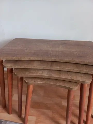Müşteri fotoğrafı: Erendiz 4lü Ahşap Ayaklı Zigon Sehpa XL Ceviz