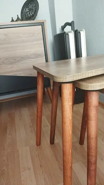 Müşteri fotoğrafı: Erendiz 4lü Ahşap Ayaklı Zigon Sehpa XL Ceviz