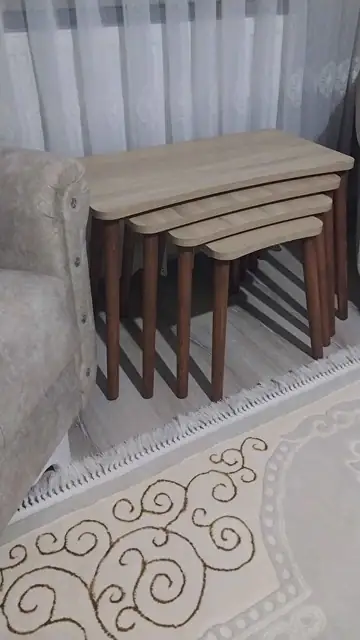 Müşteri fotoğrafı: Erendiz 4lü Ahşap Ayaklı Zigon Sehpa XL Sonoma