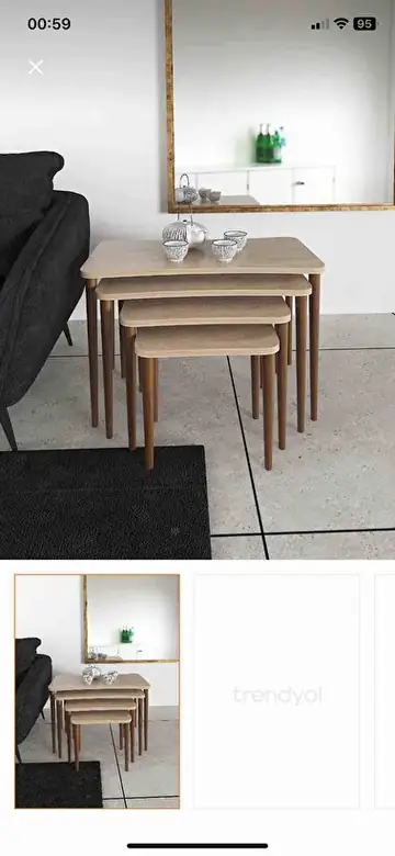 Müşteri fotoğrafı: Erendiz 4lü Ahşap Ayaklı Zigon Sehpa XL Sonoma