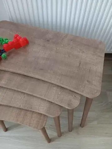 Müşteri fotoğrafı: Erendiz 4lü Ahşap Ayaklı Zigon Sehpa XL Ceviz