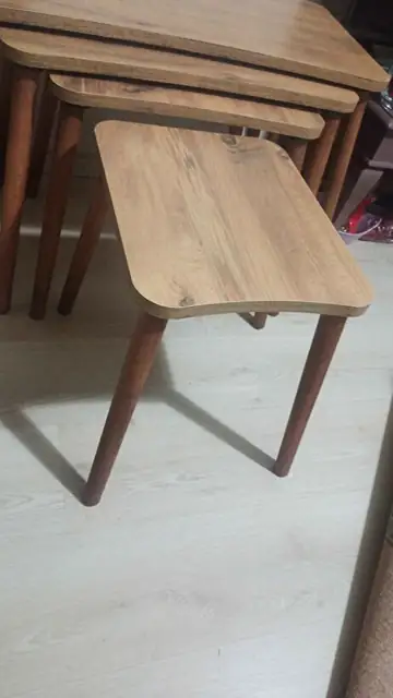Müşteri fotoğrafı: Erendiz 4lü Ahşap Ayaklı Zigon Sehpa XL Çam