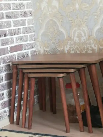 Müşteri fotoğrafı: Erendiz 4lü Ahşap Ayaklı Zigon Sehpa XL Ceviz