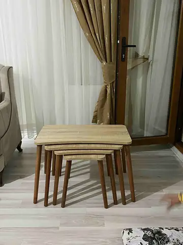 Müşteri fotoğrafı: Erendiz 4lü Ahşap Ayaklı Zigon Sehpa XL Sonoma