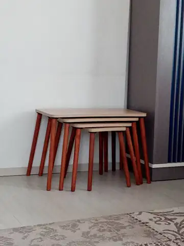Müşteri fotoğrafı: Erendiz 4lü Ahşap Ayaklı Zigon Sehpa XL Sonoma