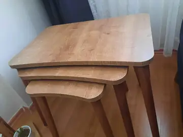 Müşteri fotoğrafı: Erendiz 4lü Ahşap Ayaklı Zigon Sehpa XL Ceviz