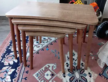 Müşteri fotoğrafı: Erendiz 4lü Ahşap Ayaklı Zigon Sehpa XL Ceviz