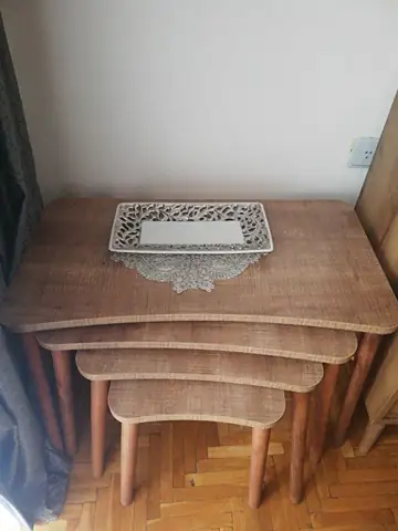 Müşteri fotoğrafı: Erendiz 4lü Ahşap Ayaklı Zigon Sehpa XL Ceviz