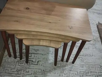 Müşteri fotoğrafı: Erendiz 4lü Ahşap Ayaklı Zigon Sehpa XL Çam