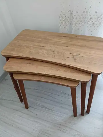 Müşteri fotoğrafı: Erendiz 4lü Ahşap Ayaklı Zigon Sehpa XL Çam