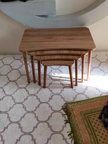 Müşteri fotoğrafı: Erendiz 4lü Ahşap Ayaklı Zigon Sehpa XL Ceviz