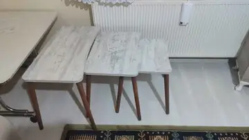 Müşteri fotoğrafı: Erendiz 4lü Ahşap Ayaklı Zigon Sehpa XL Kristal