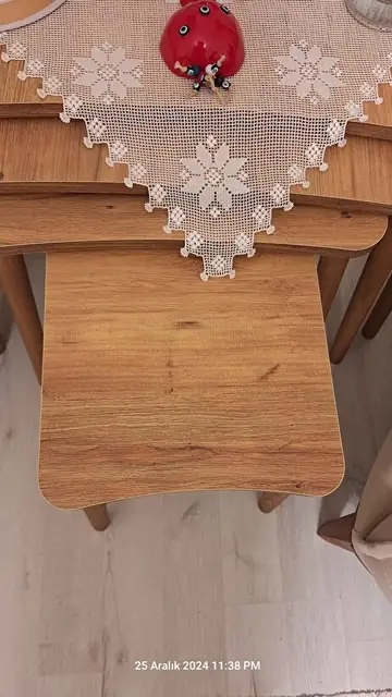 Müşteri fotoğrafı: Erendiz 4lü Ahşap Ayaklı Zigon Sehpa XL Çam