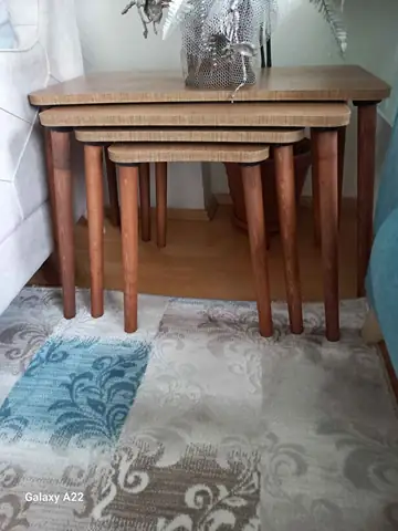 Müşteri fotoğrafı: Erendiz 4lü Ahşap Ayaklı Zigon Sehpa XL Ceviz