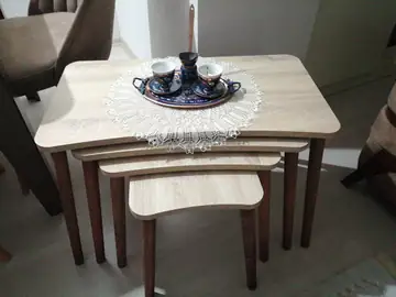 Müşteri fotoğrafı: Erendiz 4lü Ahşap Ayaklı Zigon Sehpa XL Sonoma