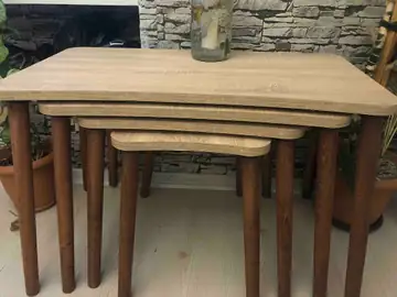 Müşteri fotoğrafı: Erendiz 4lü Ahşap Ayaklı Zigon Sehpa XL Sonoma
