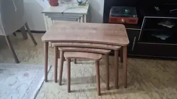 Müşteri fotoğrafı: Erendiz 4lü Ahşap Ayaklı Zigon Sehpa XL Ceviz