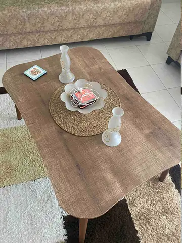 Müşteri fotoğrafı: Erendiz 5li Ahşap Ayaklı Zigon ve Orta Sehpa Seti XL Ceviz